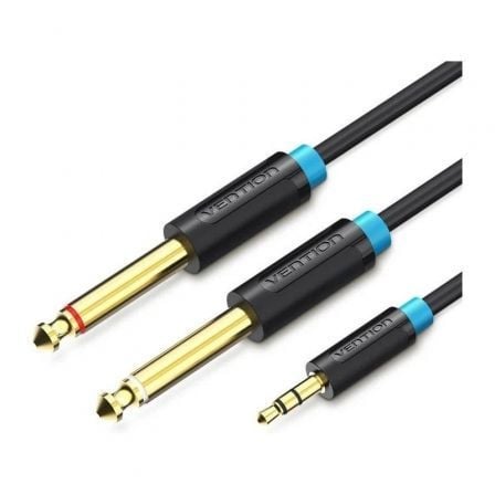 Cable Estéreo Vention BACBD/ Jack 3.5 Macho - 2x Jack 6.5 Macho/ 50cm/ Negro - Tiensol