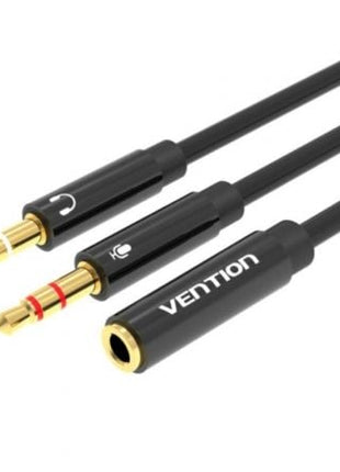 Cable Estéreo Vention BBTBY/ 2x Jack 3.5 Macho - Jack 3.5 Hembra/ 30cm/ Negro - Tiensol