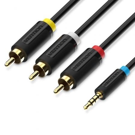 Cable Estéreo Vention BCBBG/ Jack 3.5 Macho - 3x RCA Macho/ 1.5m/ Negro - Tiensol