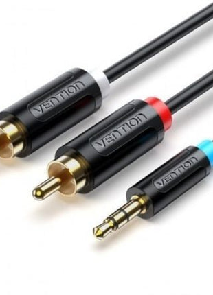 Cable Estéreo Vention BCLBF/ Jack 3.5 Macho - 2x RCA Macho/ 1m/ Negro - Tiensol