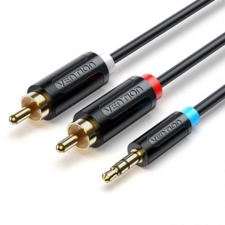 Cable Estéreo Vention BCLBF/ Jack 3.5 Macho - 2x RCA Macho/ 1m/ Negro - Tiensol