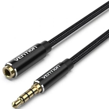 Cable Estéreo Vention BHCBD/ Jack 3.5 Macho - Jack 3.5 Hembra/ 50cm/ Negro - Tiensol