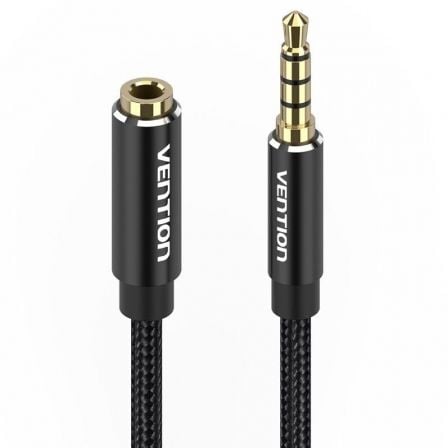 Cable Estéreo Vention BHCBD/ Jack 3.5 Macho - Jack 3.5 Hembra/ 50cm/ Negro - Tiensol