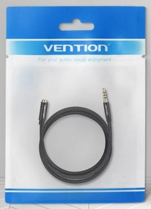 Cable Estéreo Vention BHCBF/ Jack 3.5 Macho - Jack 3.5 Hembra/ 1m/ Negro - Tiensol