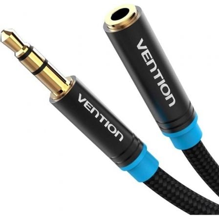 Cable Estéreo Vention VAB - B06 - B050 - M/ Jack 3.5 Macho - Jack 3.5 Hembra/ 50cm/ Negro - Tiensol