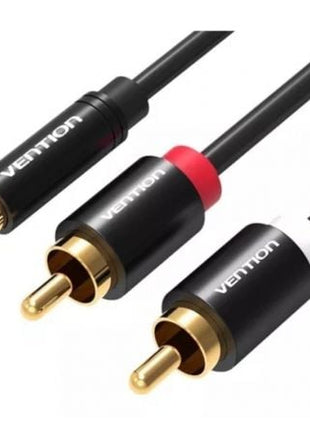 Cable Estéreo Vention VAB - R01 - B100/ Jack 3.5 Hembra - 2x RCA Macho/ 1m/ Negro - Tiensol