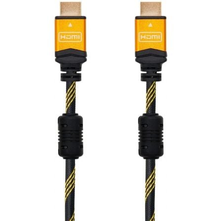 Cable HDMI 2.0 4K Nanocable 10.15.1602/ HDMI Macho - HDMI Macho/ 1.5m/ Negro/ Naranja - Tiensol