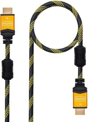 Cable HDMI 2.0 4K Nanocable 10.15.1602/ HDMI Macho - HDMI Macho/ 1.5m/ Negro/ Naranja - Tiensol