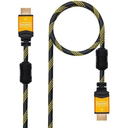 Cable HDMI 2.0 4K Nanocable 10.15.1602/ HDMI Macho - HDMI Macho/ 1.5m/ Negro/ Naranja - Tiensol