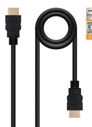 Cable HDMI 2.0 4K Nanocable 10.15.3600/ HDMI Macho - HDMI Macho/ 50cm/ Certificado/ Negro - Tiensol