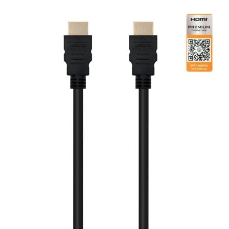 Cable HDMI 2.0 4K Nanocable 10.15.3600/ HDMI Macho - HDMI Macho/ 50cm/ Certificado/ Negro - Tiensol