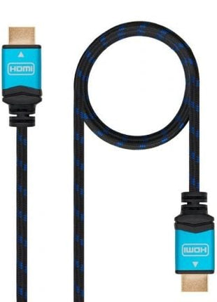 Cable HDMI 2.0 4K Nanocable 10.15.3700/ HDMI Macho - HDMI Macho/ 0.5m/ Negro/ Azul - Tiensol