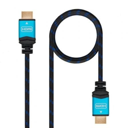 Cable HDMI 2.0 4K Nanocable 10.15.3700/ HDMI Macho - HDMI Macho/ 0.5m/ Negro/ Azul - Tiensol