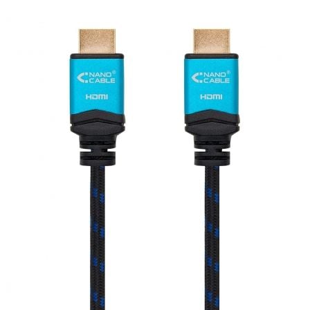 Cable HDMI 2.0 4K Nanocable 10.15.3700/ HDMI Macho - HDMI Macho/ 0.5m/ Negro/ Azul - Tiensol