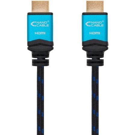 Cable HDMI 2.0 4K Nanocable 10.15.3705/ HDMI Macho - HDMI Macho/ 5m/ Negro/ Azul - Tiensol