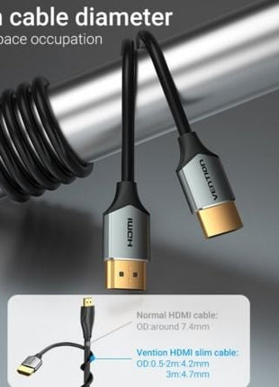 Cable HDMI 2.0 4K Vention ALEHD/ HDMI Macho - HDMI Macho/ 50cm/ Gris - Tiensol