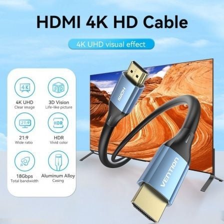 Cable HDMI 2.0 4K Vention ALHSH/ HDMI Macho - HDMI Macho/ 2m/ Azul - Tiensol