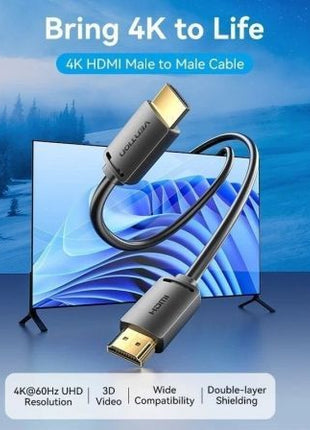 Cable HDMI 2.0 4K Vention ALJBH/ HDMI Macho - HDMI Macho/ 2m/ Negro - Tiensol