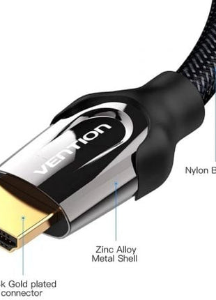 Cable HDMI 2.0 4K Vention VAA - B05 - B075/ HDMI Macho - HDMI Macho/ 75cm/ Negro - Tiensol