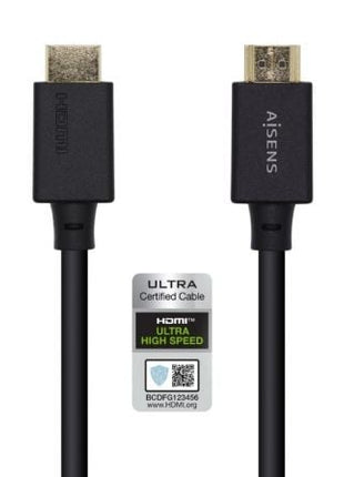 Cable HDMI 2.1 8K Aisens A150 - 0420/ HDMI Macho - HDMI Macho/ 50cm/ Certificado/ Negro - Tiensol