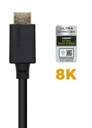 Cable HDMI 2.1 8K Aisens A150 - 0420/ HDMI Macho - HDMI Macho/ 50cm/ Certificado/ Negro - Tiensol