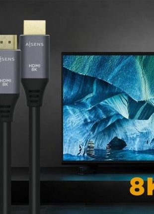 Cable HDMI 2.1 8K Aisens A150 - 0425/ HDMI Macho - HDMI Macho/ 50cm/ Gris Negro - Tiensol