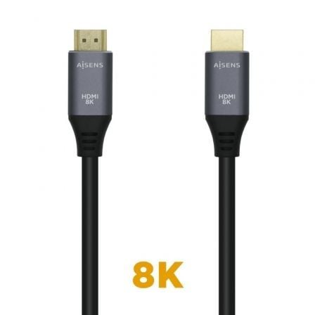 Cable HDMI 2.1 8K Aisens A150 - 0425/ HDMI Macho - HDMI Macho/ 50cm/ Gris Negro - Tiensol