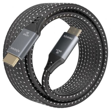 Cable HDMI 2.1 8K Aisens A150 - 0876/ HDMI Macho - HDMI Macho/ 5m/ Gris y Negro - Tiensol