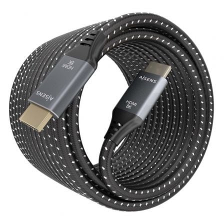 Cable HDMI 2.1 8K Aisens A150 - 0877/ HDMI Macho - HDMI Macho/ 7m/ Gris y Negro - Tiensol