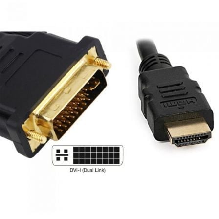 Cable HDMI 3GO CDVIHDMI/ HDMI Macho - DVI Macho/ 1.8m/ Negro - Tiensol