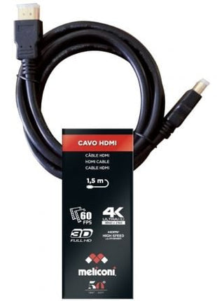 Cable HDMI 4K Meliconi 497002/ HDMI Macho - HDMI Macho/ 1.5m/ Negro - Tiensol