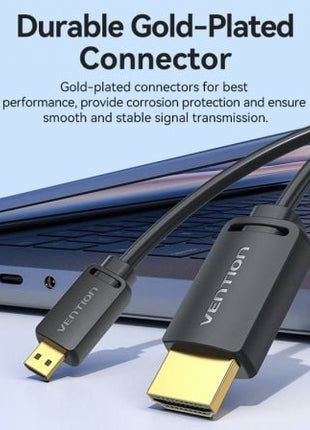 Cable HDMI 4K Vention AGHBF/ HDMI Macho - Mini HDMI Macho/ 1m/ Negro - Tiensol