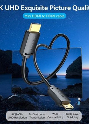 Cable HDMI 4K Vention AGHBF/ HDMI Macho - Mini HDMI Macho/ 1m/ Negro - Tiensol