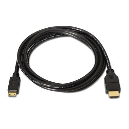 Cable HDMI Aisens A119 - 0114/ HDMI Macho - Mini HDMI Macho/ Hasta 10W/ 720Mbps/ 1.8m/ Negro - Tiensol