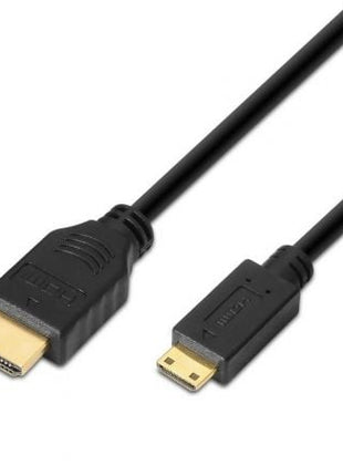 Cable HDMI Aisens A119 - 0114/ HDMI Macho - Mini HDMI Macho/ Hasta 10W/ 720Mbps/ 1.8m/ Negro - Tiensol