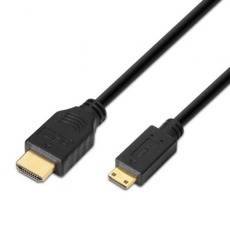 Cable HDMI Aisens A119 - 0114/ HDMI Macho - Mini HDMI Macho/ Hasta 10W/ 720Mbps/ 1.8m/ Negro - Tiensol