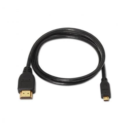 Cable Micro HDMI Aisens A119 - 0116/ HDMI Macho - Micro HDMI Macho/ Hasta 10W/ 720Mbps/ 80cm/ Negro - Tiensol