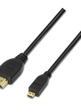 Cable Micro HDMI Aisens A119 - 0116/ HDMI Macho - Micro HDMI Macho/ Hasta 10W/ 720Mbps/ 80cm/ Negro - Tiensol