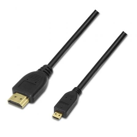 Cable Micro HDMI Aisens A119 - 0116/ HDMI Macho - Micro HDMI Macho/ Hasta 10W/ 720Mbps/ 80cm/ Negro - Tiensol