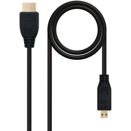 Cable Micro HDMI Nanocable 10.15.3501/ HDMI Macho - Micro HDMI Macho/ 0.8m/ Negro - Tiensol