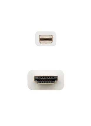 Cable Mini DisplayPort Nanocable 10.15.4002/ Mini DisplayPort Macho - HDMI Macho/ 2m/ Blanco - Tiensol