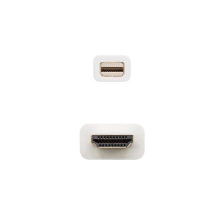 Cable Mini DisplayPort Nanocable 10.15.4002/ Mini DisplayPort Macho - HDMI Macho/ 2m/ Blanco - Tiensol