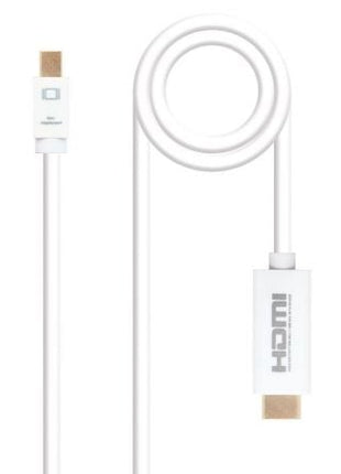 Cable Mini DisplayPort Nanocable 10.15.4002/ Mini DisplayPort Macho - HDMI Macho/ 2m/ Blanco - Tiensol