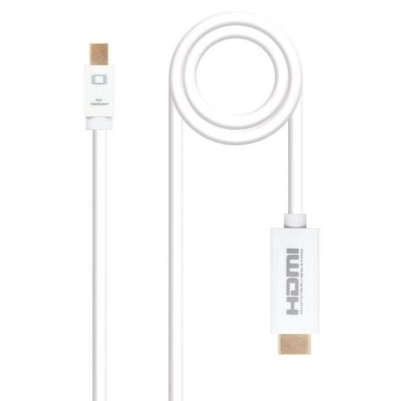 Cable Mini DisplayPort Nanocable 10.15.4002/ Mini DisplayPort Macho - HDMI Macho/ 2m/ Blanco - Tiensol