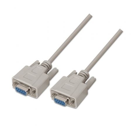 Cable Serie NULL Modem Aisens A112 - 0067/ DB9 Hembra - DB9 Hembra/ Hasta 0.15W/ 1.6Mbps/ 1.8m/ Beige - Tiensol