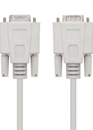 Cable Serie NULL Modem Nanocable 10.14.0502/ DB9 Macho - DB9 Hembra/ 1.8m/ Beige - Tiensol