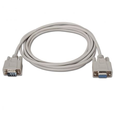 Cable Serie RS232 Aisens A112 - 0065/ DB9 Macho - DB9 Hembra/ Hasta 0.15W/ 1.6Mbps/ 1.8m/ Beige - Tiensol