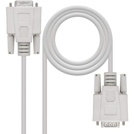 Cable Serie RS232 Nanocable 10.14.0203/ DB9 Macho - DB9 Hembra/ 3m/ Beige - Tiensol