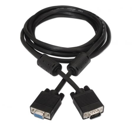 Cable SVGA Aisens A113 - 0079/ VGA Macho - VGA Hembra/ Hasta 3W/ 10Mbps/ 3m/ Negro - Tiensol