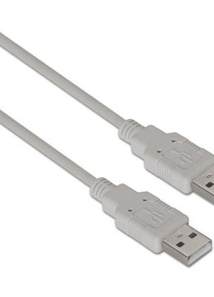 Cable USB 2.0 Aisens A101 - 0021/ USB Macho - USB Macho/ Hasta 2.5W/ 60Mbps/ 1m/ Beige - Tiensol